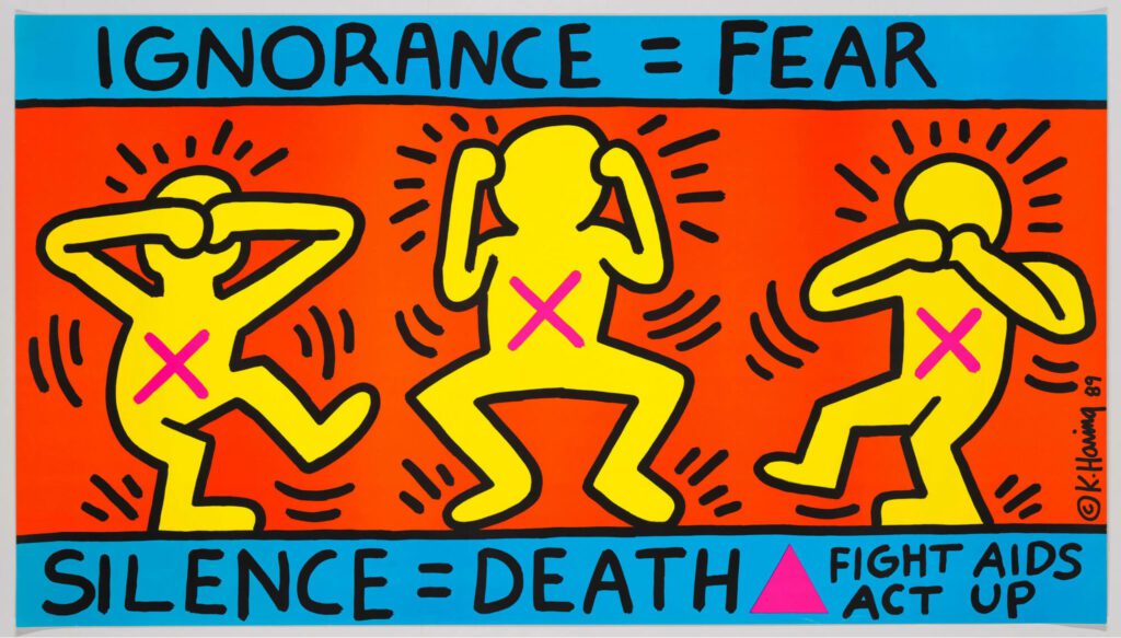 Keith Haring, Ignorance = Fear / Silence = Death (1989)